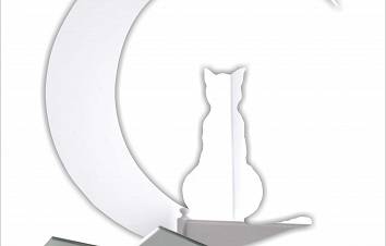 Księżyc ozdoba lusterko z plexi 3D lustro srebrna kot na ścianę