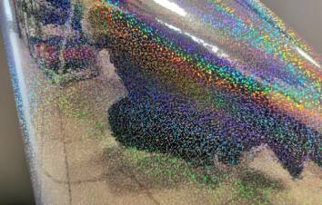 Folia samoprzylepna brokatowa rainbow srebrna holo szer 61cm 