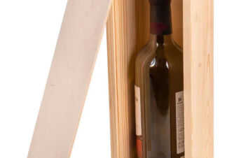 Skrzynka z drewna na wino zasuwana GRAWER napis pudełko