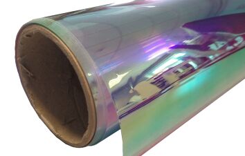 Folia okienna wewnętrzna rainbow blue holo 25cm szer. 1,37