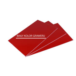 Laminat grawerski 1,5mm czerwony biały 30x30cm