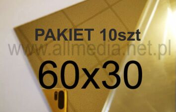PAKIET 10szt Formatka plexi LUSTRO złote ciemne 3mm 60x30cm