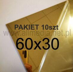PAKIET 10szt Formatka plexi LUSTRO złote ciemne 3mm 60x30cm
