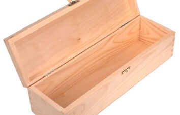 Skrzynka drewniana na wino zamykana GRAWER napis pudełko