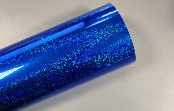 Folia samoprzylepna brokatowa niebieska holo 0,61m 50cm