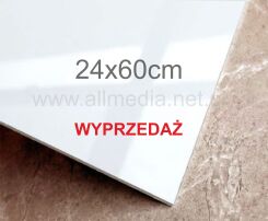 Formatka plexi biała połysk 3mm 23x60cm WYPRZEDAŻ
