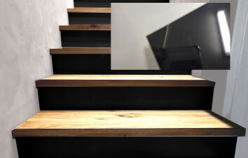 Podstopnie, podstopnice na schody DIBOND czarne połysk na wymiar