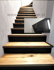 Podstopnie, podstopnice na schody DIBOND czarne połysk na wymiar