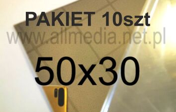PAKIET 10szt Formatka plexi LUSTRO złote jasne 3mm 50x30cm