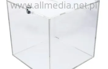 Skrzynka urna z plexi 30x30x30cm zamek skarbonka