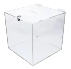 Skrzynka urna z plexi 30x30x30cm zamek skarbonka