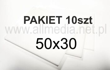 PAKIET 10szt Formatka plexi BIAŁA połysk 3mm 50x30cm