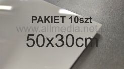 PAKIET 10szt Formatka plexi BIAŁA połysk 3mm 50x30cm