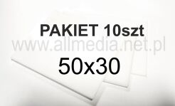 PAKIET 10szt Formatka plexi BIAŁA połysk 3mm 50x30cm