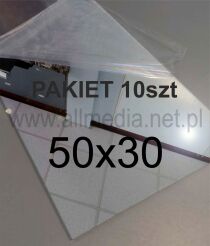 PAKIET 10szt Formatka plexi LUSTRO srebrne 3mm 50x30cm