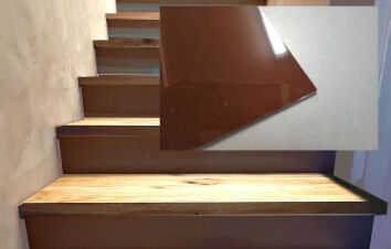 Podstopnie, podstopnice na schody brązowe połysk na wymiar