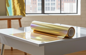 Folia okienna wewnętrzna rainbow gold holo 25cm szer. 1,37