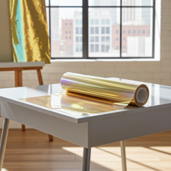 Folia okienna wewnętrzna rainbow gold holo 25cm szer. 1,37