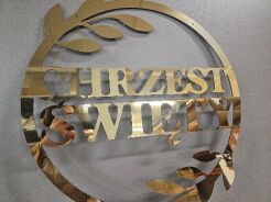CHRZEST + KOMUNIA dekoracja DIBOND LUSTRO ozdoba 2szt