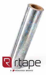 Folia samoprzylepna brokatowa rainbow srebrna holo szer 0,61 50cm