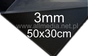 Formatka plexi PMMA czarna MAT satyna 3mm 50x30cm