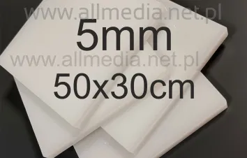Płyta plexi PMMA mleczna (OPAL) 5mm 50x30cm