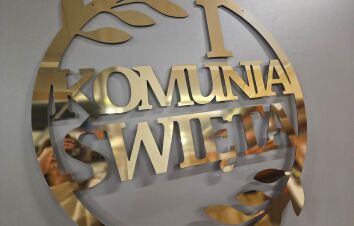 KOMUNIA dekoracja dibond LUSTRO ścianka dekoracyjna ozdoba 2szt