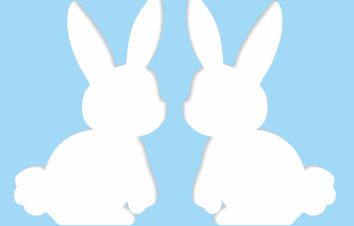 ZAJĄCE dekoracja pcv biała ścianka dekoracyjna ozdoba kształt 2szt