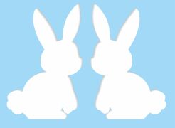 ZAJĄCE dekoracja pcv biała ścianka dekoracyjna ozdoba kształt 2szt