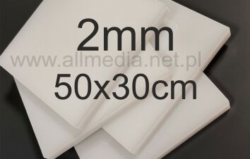 Formatka plexi PMMA mleczna (OPAL) 2mm 50x30cm