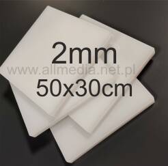 Formatka plexi PMMA mleczna (OPAL) 2mm 50x30cm