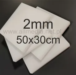 Formatka plexi PMMA mleczna (OPAL) 2mm 50x30cm