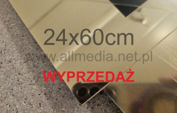 Formatka plexi LUSTRO ZŁOTE 3mm 22x60cm WYPRZEDAŻ