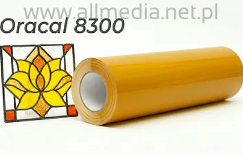 Oracal folia witrażowa seria 8300 216 drogowy żółty  - szerokość 100 cm