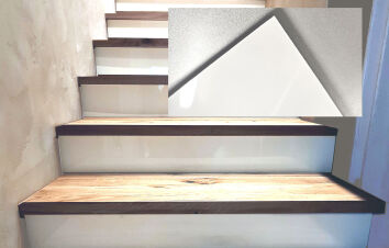 Podstopnie, podstopnice na schody DIBOND biały połysk na wymiar