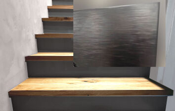 Podstopnie, podstopnice na schody czarna szczotkowana na wymiar