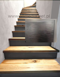 Podstopnie, podstopnice na schody czarna szczotkowana na wymiar