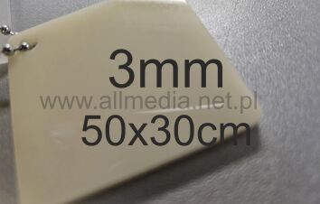 Formatka gotowa plexi PMMA kremowa IVORY 3mm 50x30cm