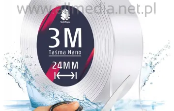 Taśma dwustronna GRUBA NANO przeźroczysta 24/3m