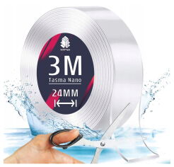Taśma dwustronna GRUBA NANO przeźroczysta 24/3m