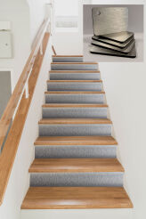 Podstopnie, podstopnice na schody DIBOND SZCZOTKOWANE DRAPANE srebrne na wymiar