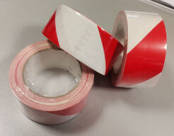 Taśma ostrzegawcza biało - czerwona SCAPA 2724 50/33