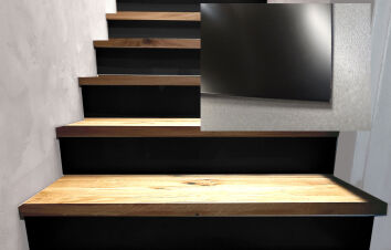 Podstopnie, podstopnice na schody DIBOND czarne matowe na wymiar