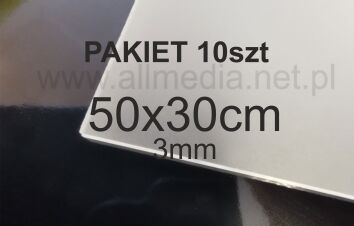 PAKIET 10szt Formatka plexi SZRONIONA mrożona 3mm 50x30cm