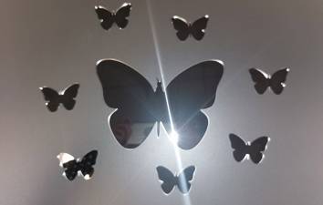 Lusterka motyle z plexi lustro srebrna duże 8szt 