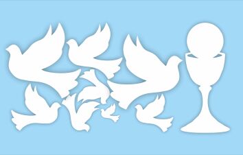 Gołębie KOMPLET dekoracja styrodur ścianka dekoracyjna ozdoba