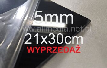 Formatka plexi PMMA czarna POŁYSK  5mm 21x30cm WYPRZEDAŻ