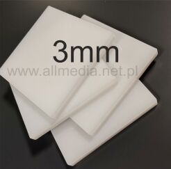 Formatka plexi opal mleczna 3mm 23x60cm WYPRZEDAŻ