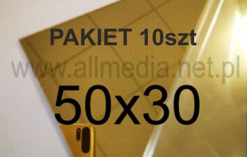PAKIET 10szt Formatka plexi LUSTRO złote ciemne 3mm 50x30cm