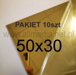 PAKIET 10szt Formatka plexi LUSTRO złote ciemne 3mm 50x30cm